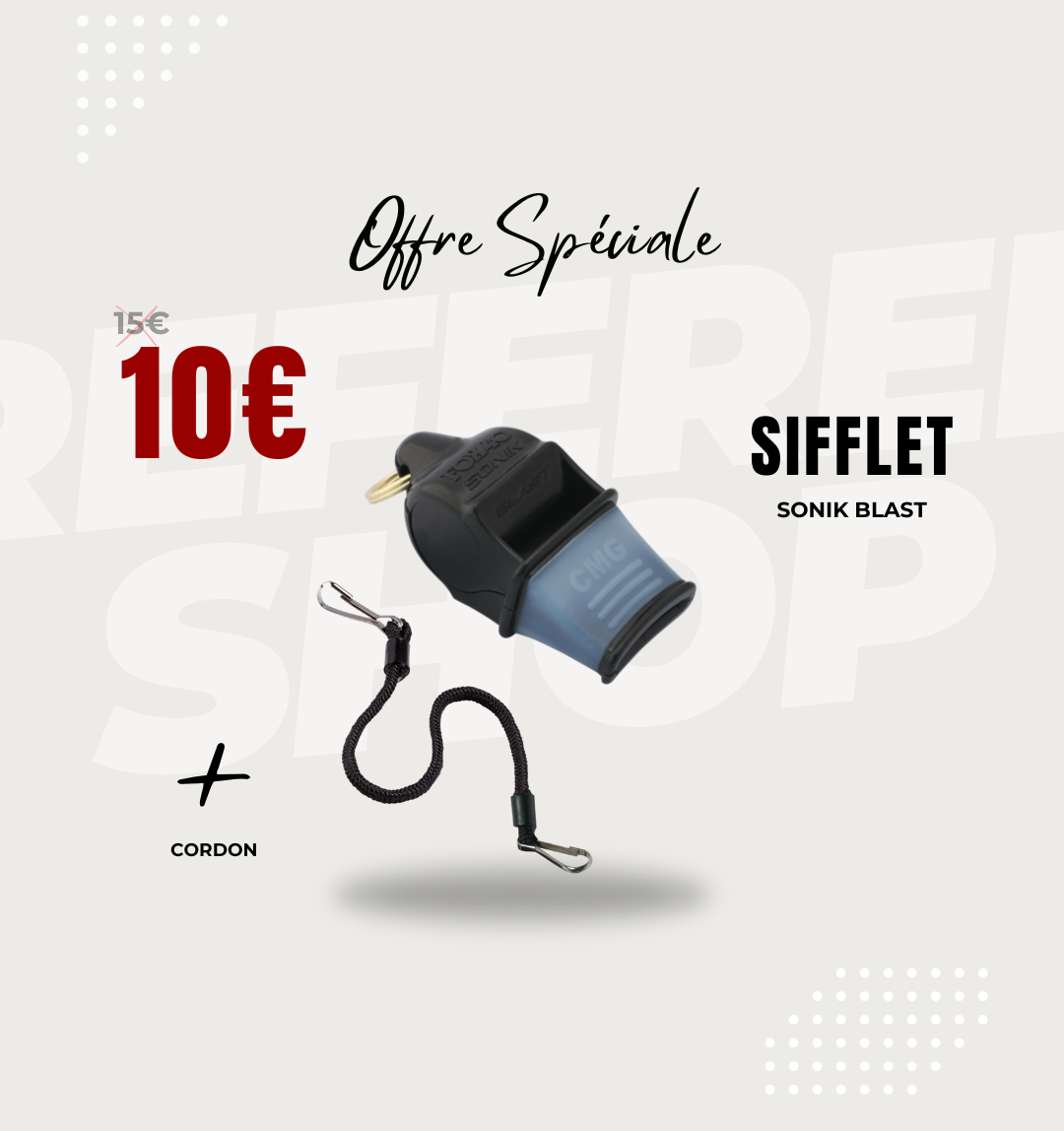 Pack sifflet Sonik Blast + cordon